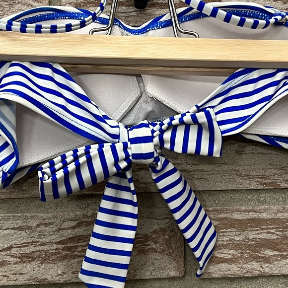 Blue, White and Pink Bikini Top - Picture 6 of 13